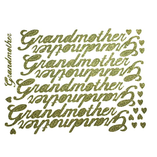 JAM Paper Grandmother Gold Script Floral Accessory